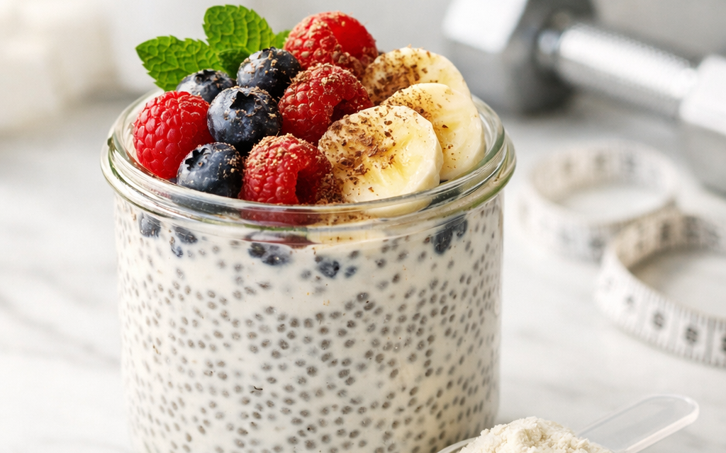 Bulking or Cutting? This Protein Chia Seed Pudding Has You Covered.