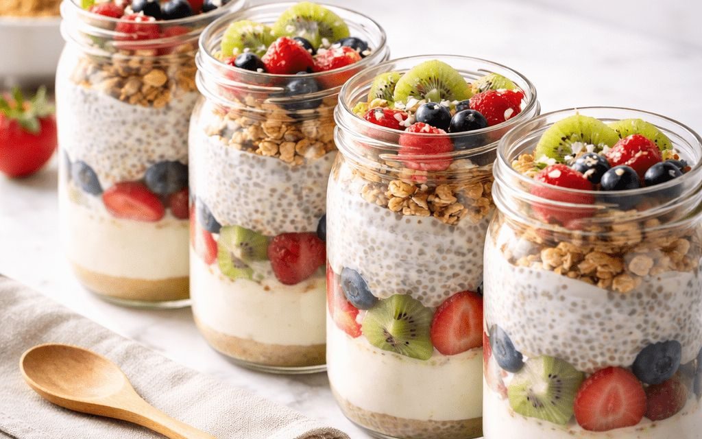 Meal Prep Sunday: 4 Jars of Protein Chia Seed Pudding for the Week