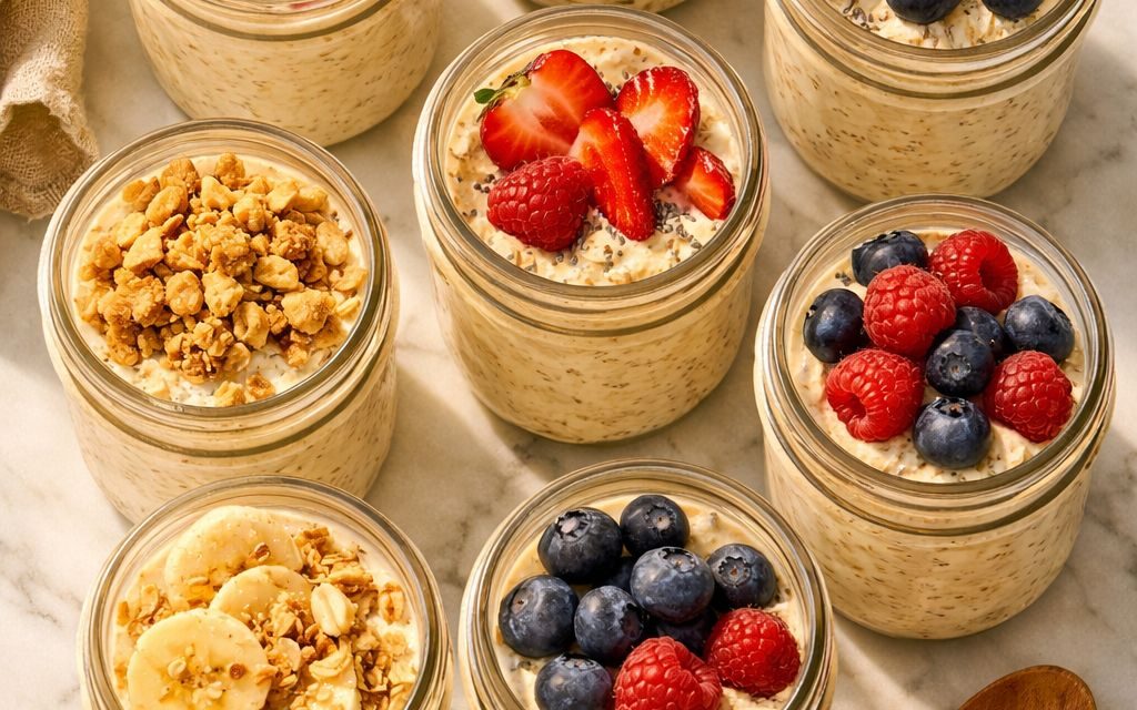 8 Make-Ahead Vanilla Protein Overnight Oats You’ll Actually Crave