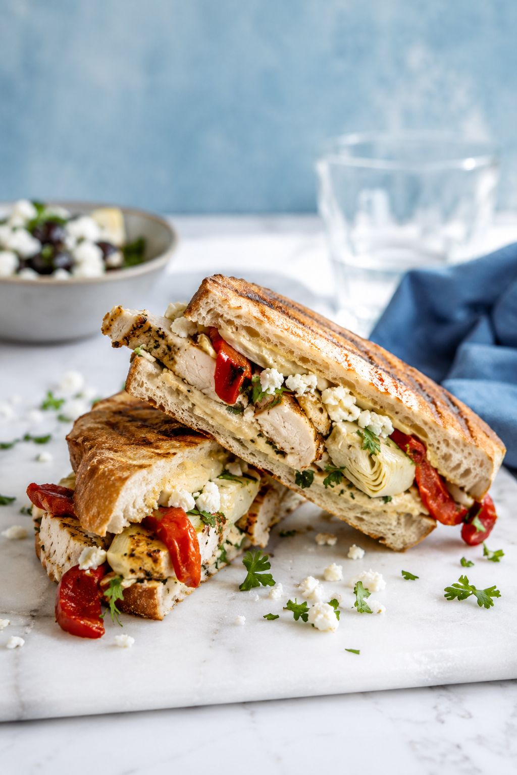 8. 🥑 Mediterranean Grilled Chicken Sandwich (30g Protein)