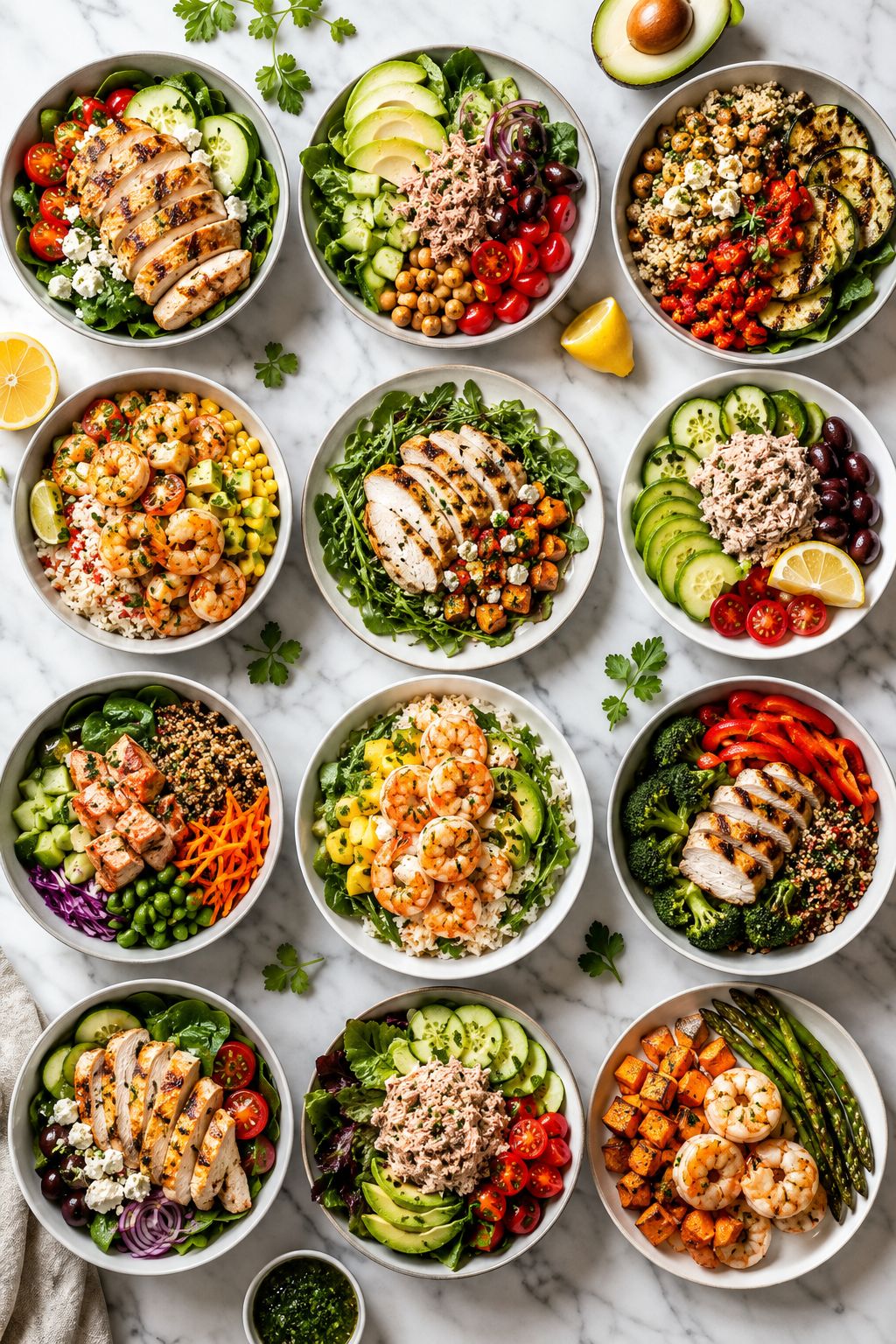 Professional portrait/Pinterest format () hero image showcasing a stunning flat-lay arrangement of twelve colorful